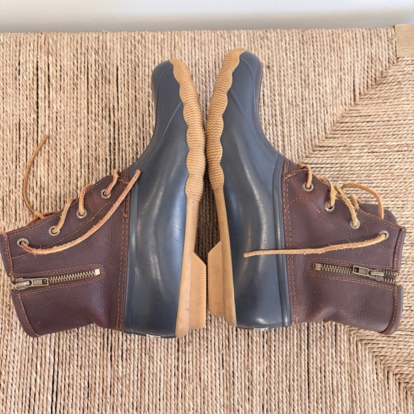 Sperry Topsider Boots Saltwater Duck Boots Women Size 9 Winter Rain Leather - Picture 6 of 9